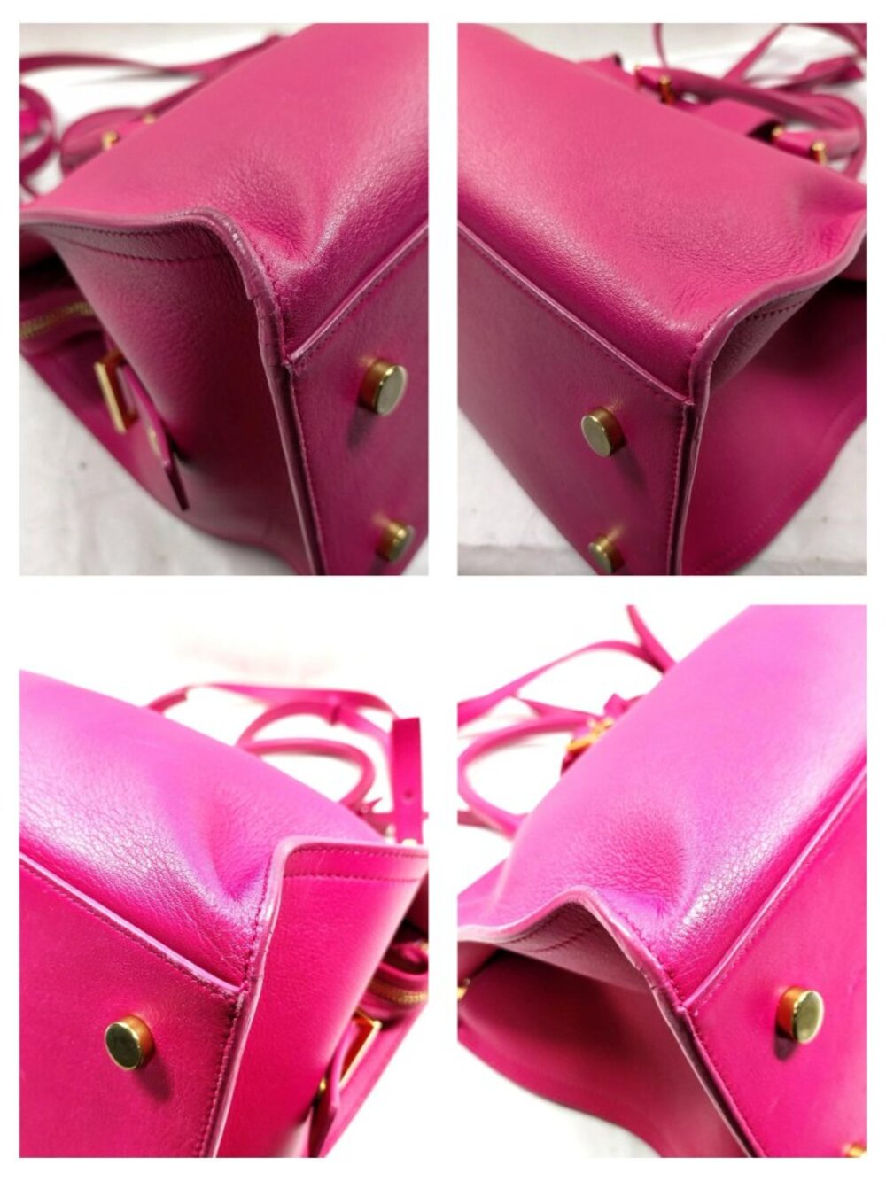 Authentic Saint Laurent YSL Cabas Chyc Pink Leather Tote Crossbody Bag - Picture 7 of 16